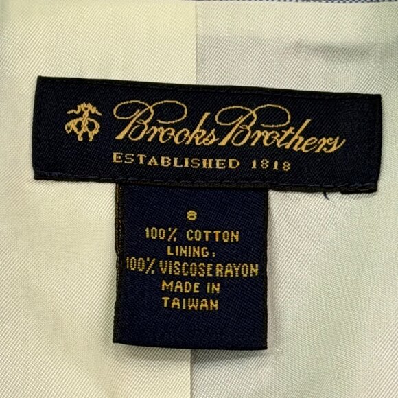 Brooks Brothers Womens Light Blue Cotton Blazer & Skirt Set Button Closures Sz 8 - Picture 12 of 16